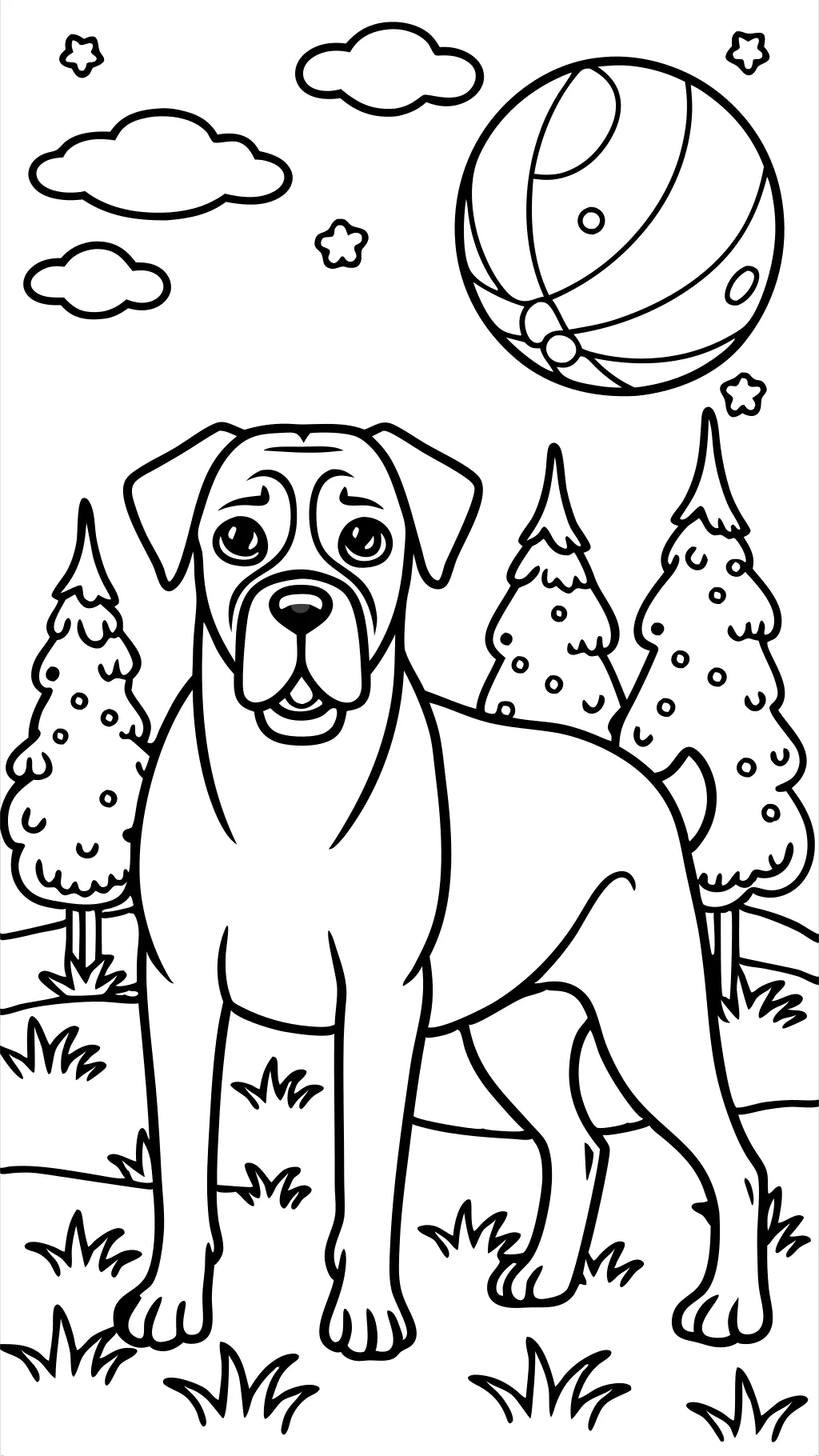 Páginas para colorear de perro boxer